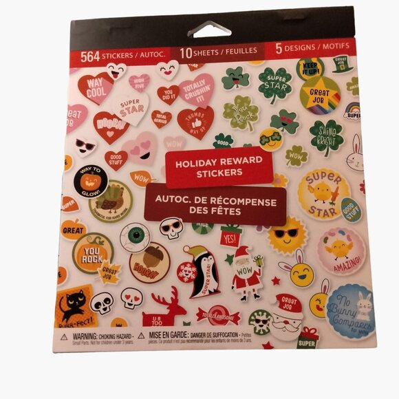 Holiday Reward Stickers Set 564 Assorted Party Favor Christmas Valentine Easter - Picture 1 of 10